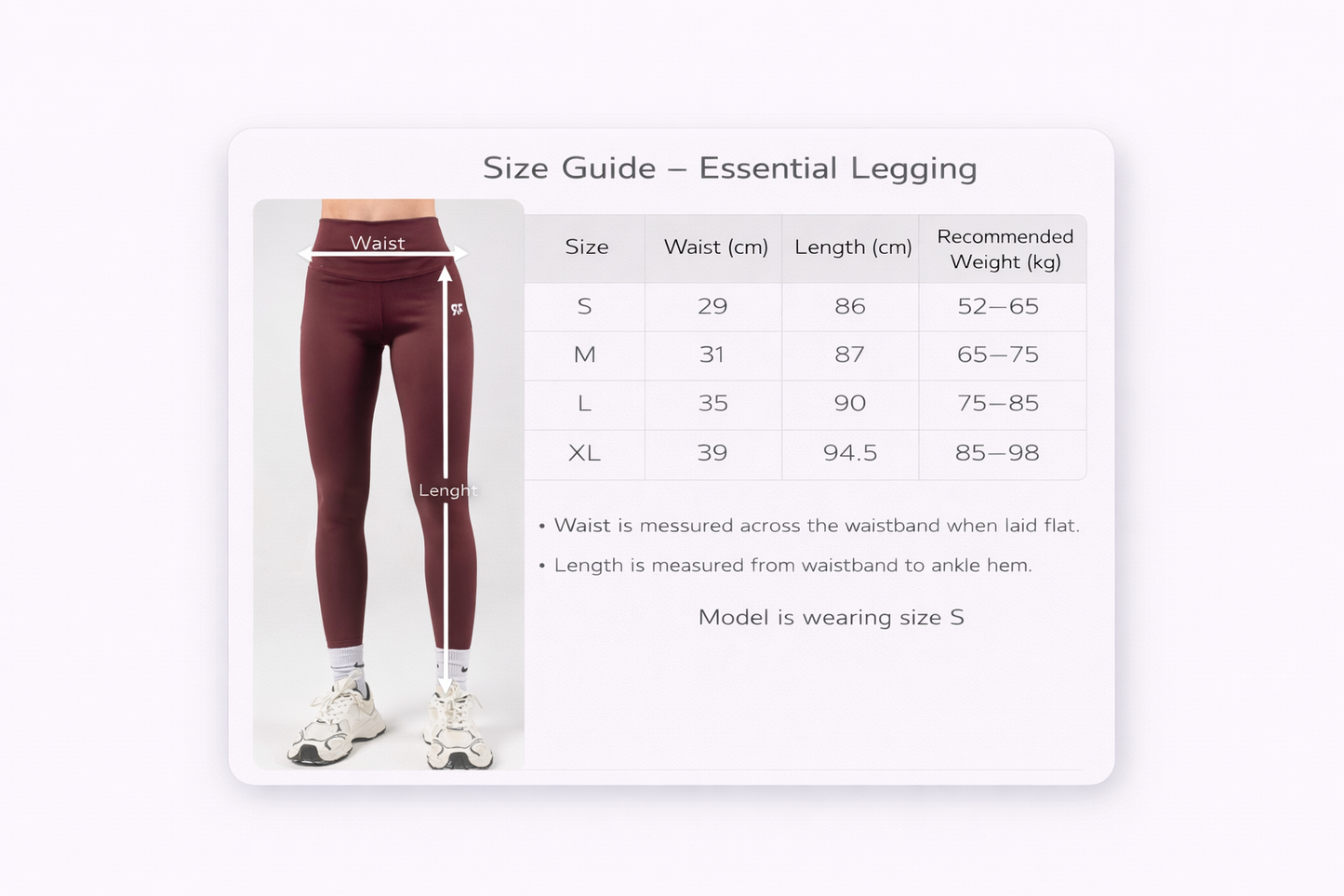 Burgundy Essential Leggings