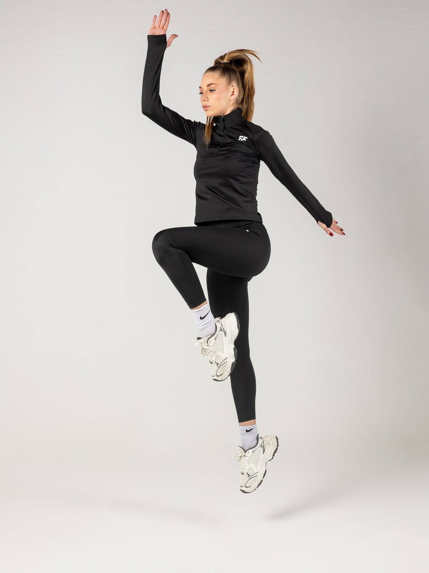 Black Quarter Zip Top