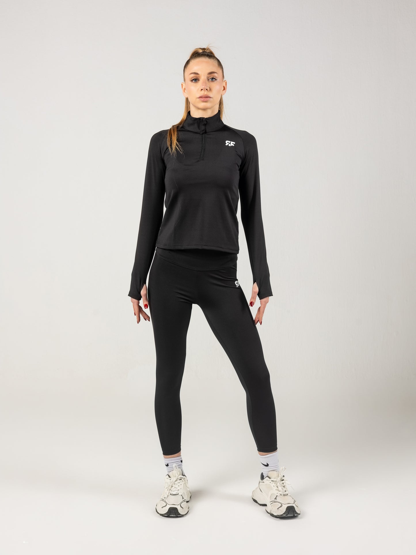 Black Quarter Zip Top