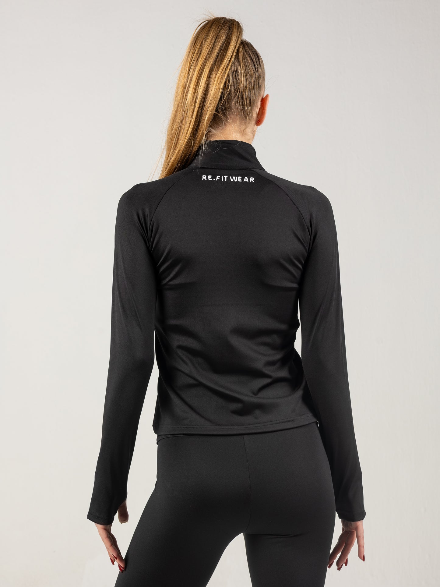 Black Quarter Zip Top