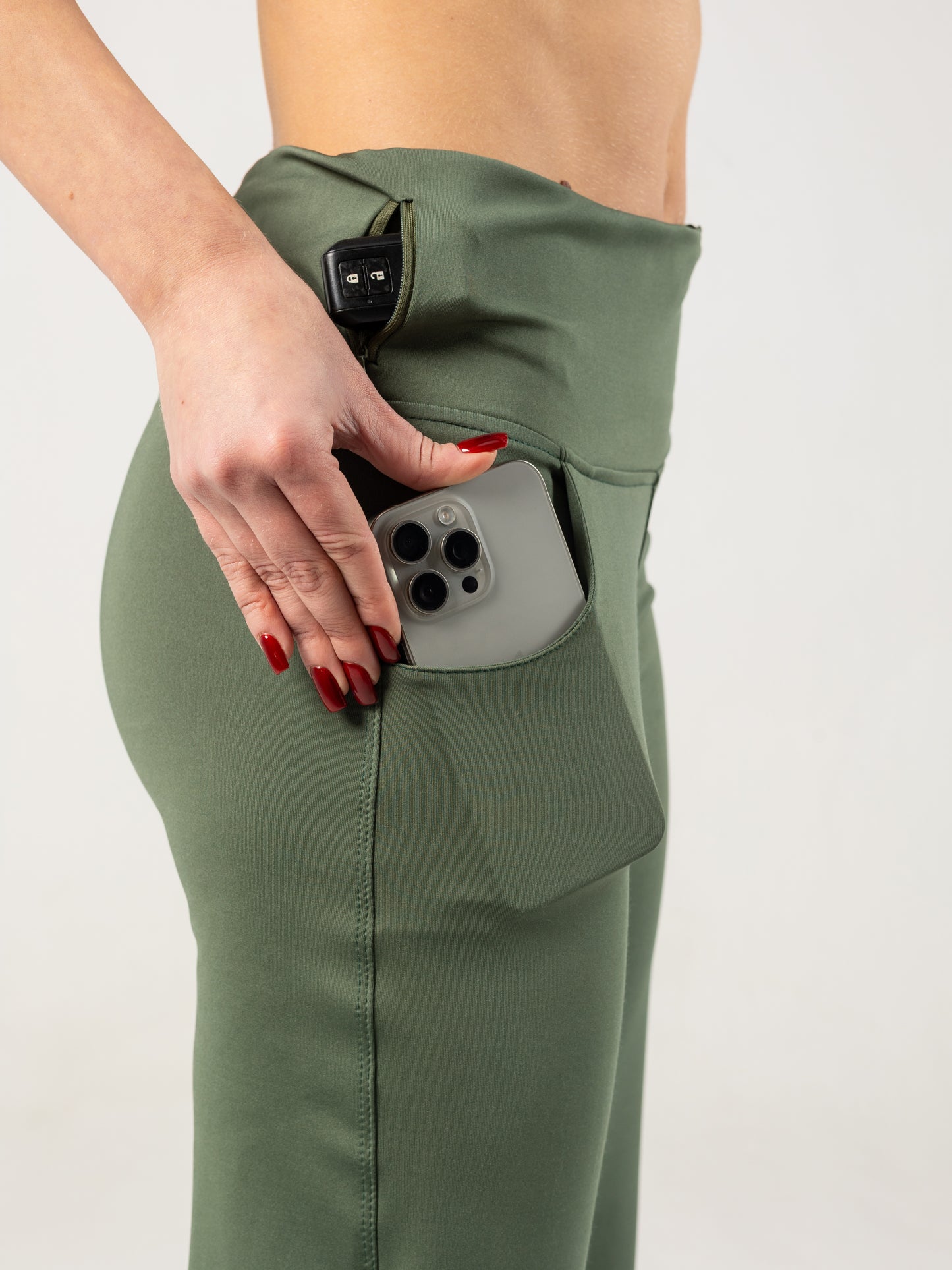 Olive Green Flare Yoga Leggings