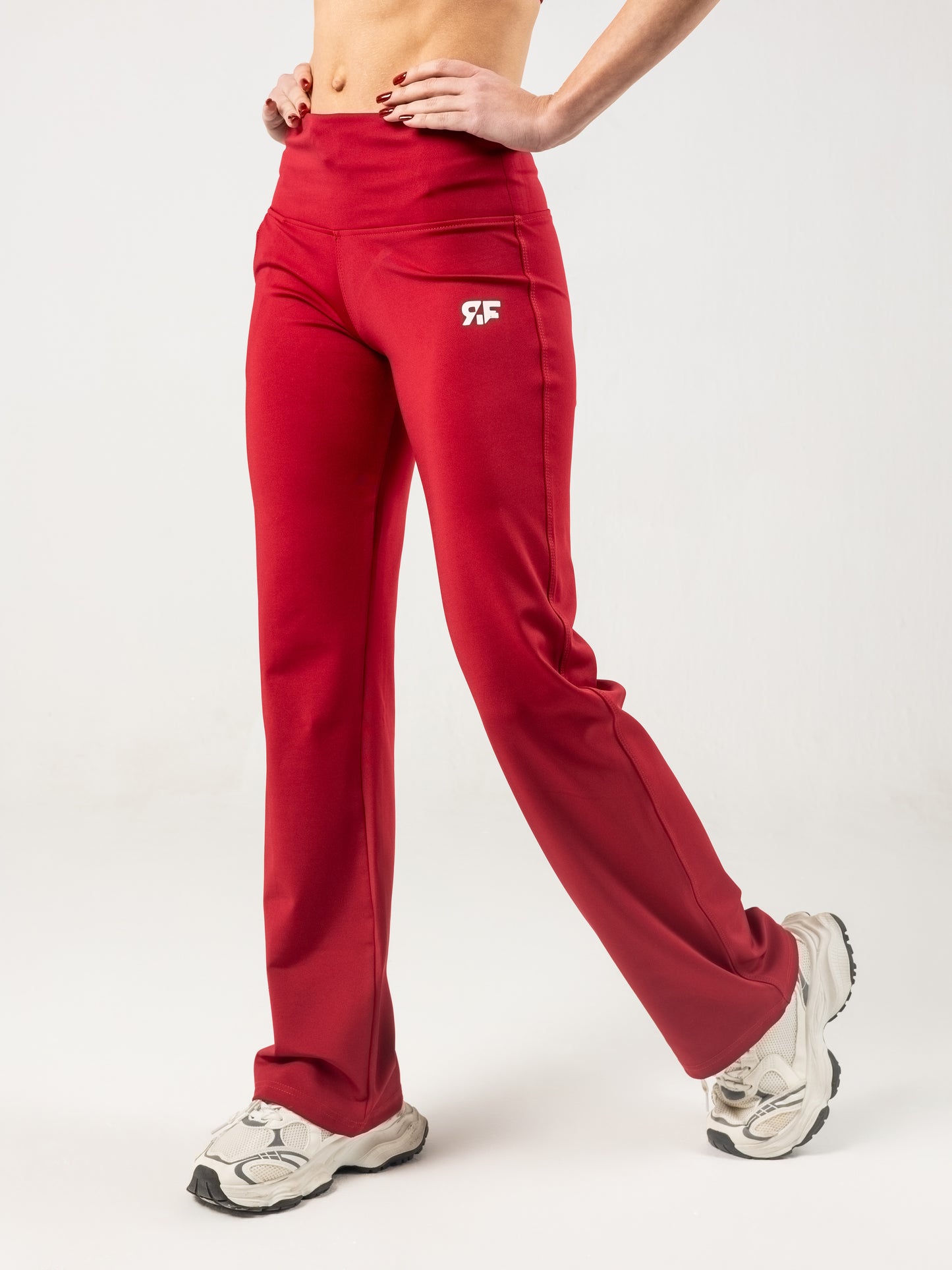 Wine Red Flare Yoga Leggings