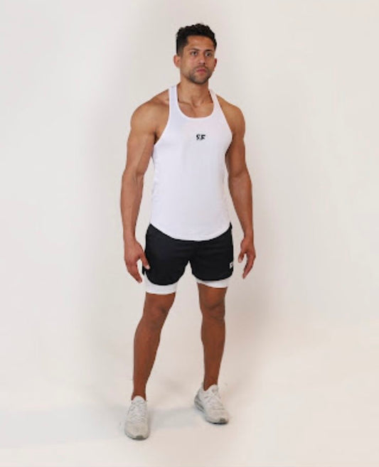 White Racerback Tank