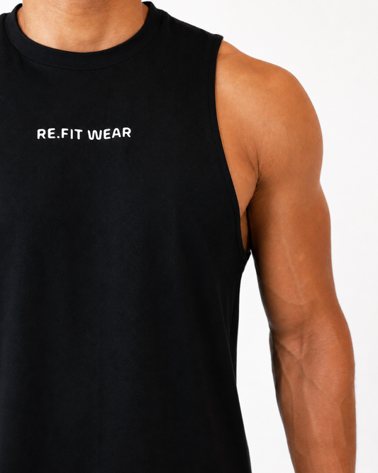Men Essentials Cotton Black Tank Top