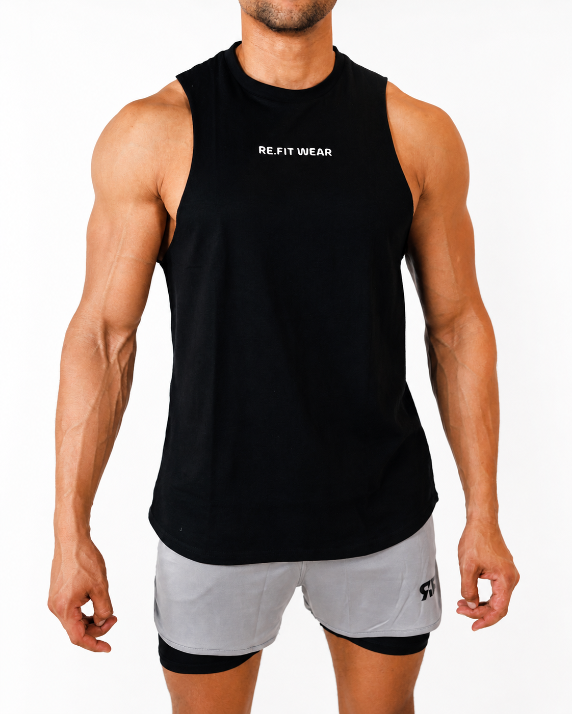 Men Essentials Cotton Black Tank Top
