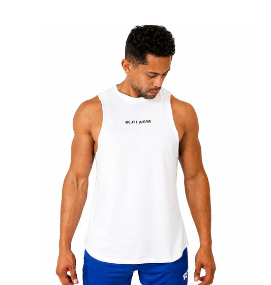 Men Essentials Cotton White Tank Top