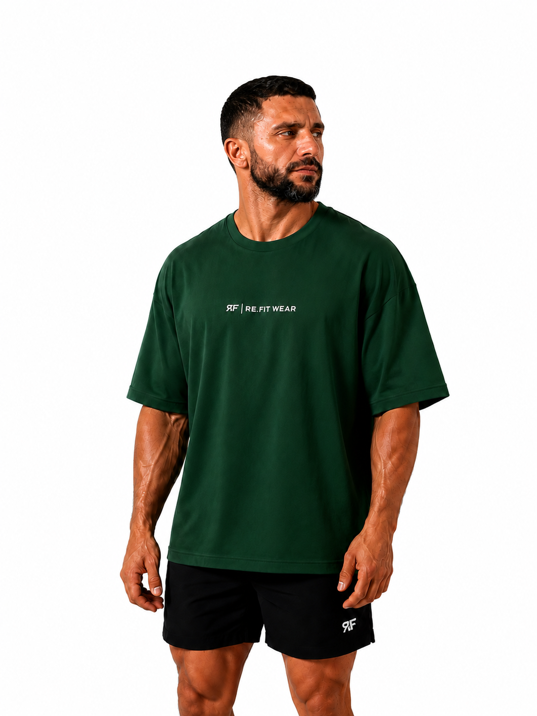 Dark green oversized Essential cotton Training Tee