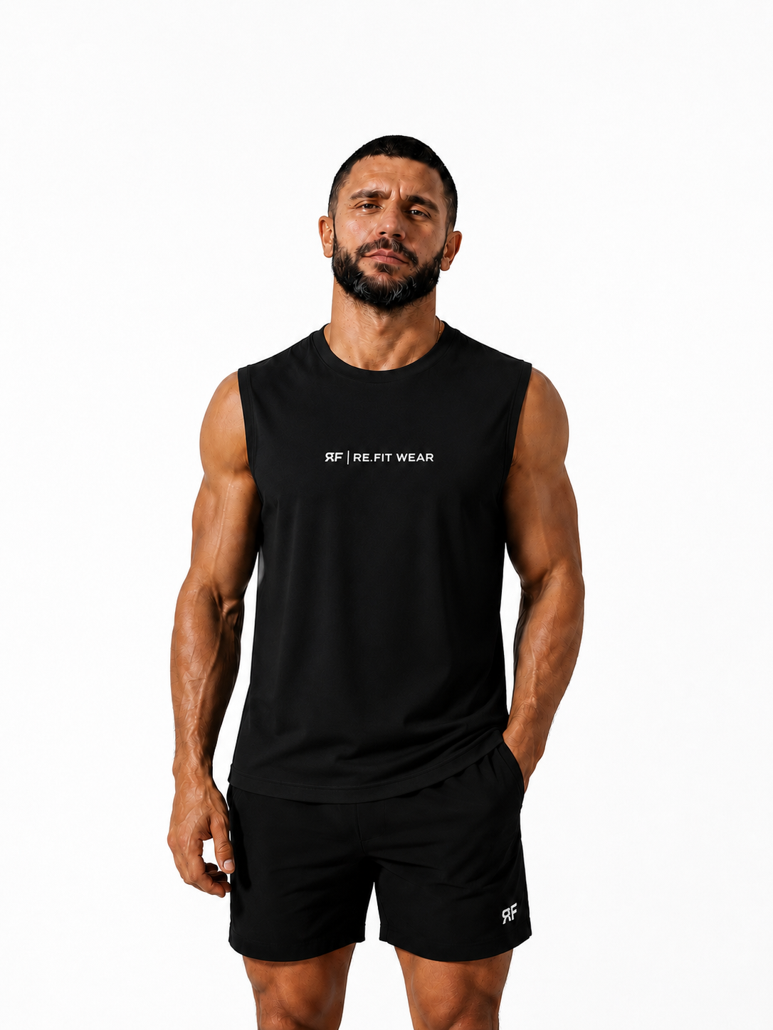 Black Essential cotton tank top