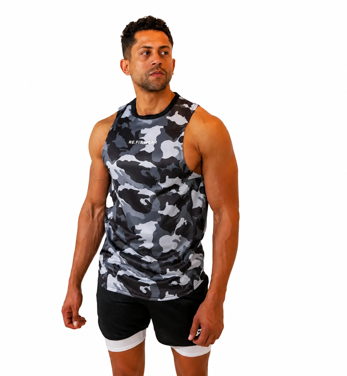 Men Essentials Camo Tank Top